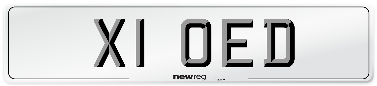 X1 OED Number Plate from New Reg